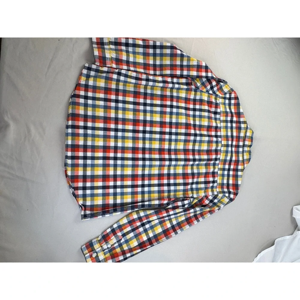 Gymboree Boys XL 14 Plaid Button Down Shirt Multicolor Long Sleeve Cotton